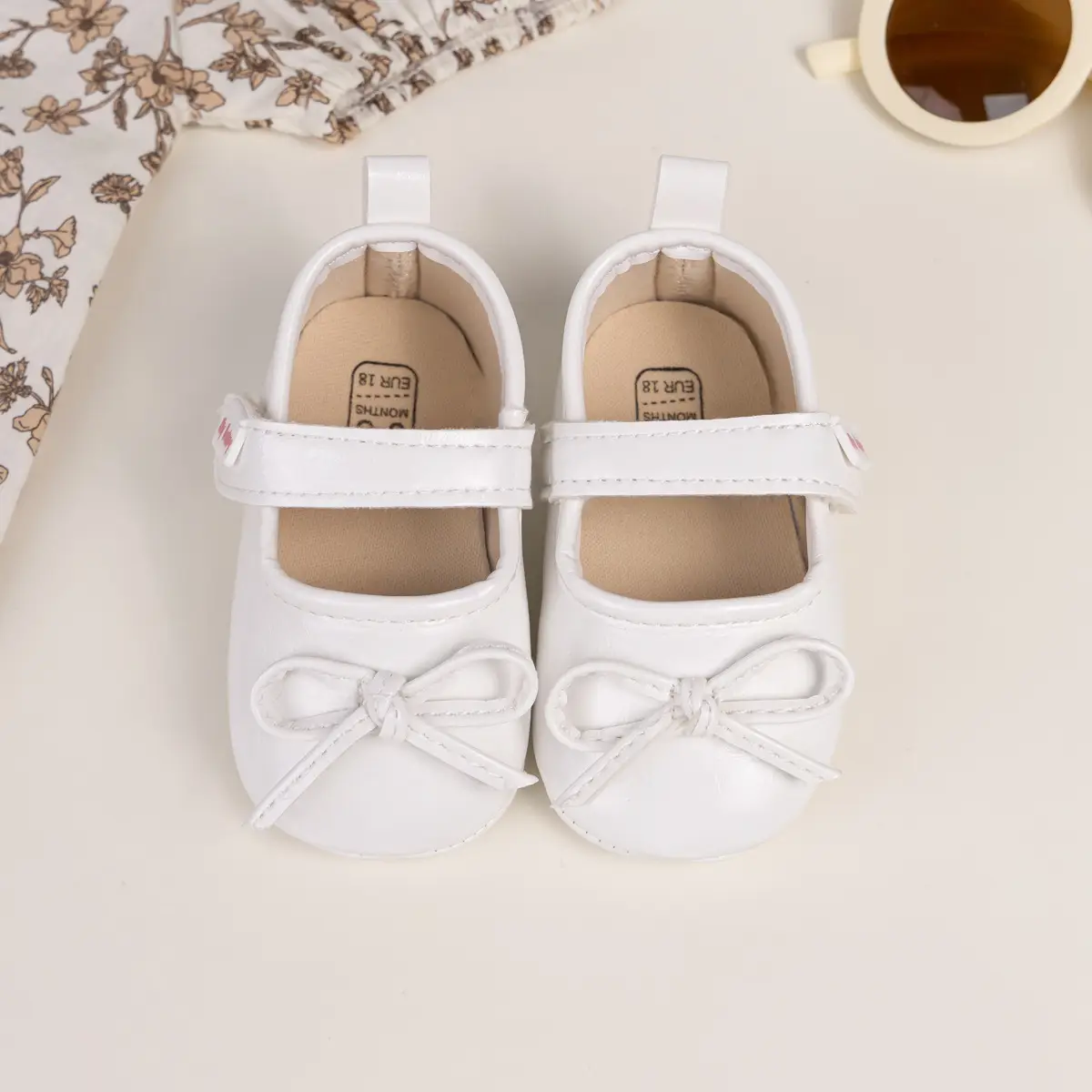 New Princess Bow Baby Shoes Tan Anti-Slip Rubber — feature 13
