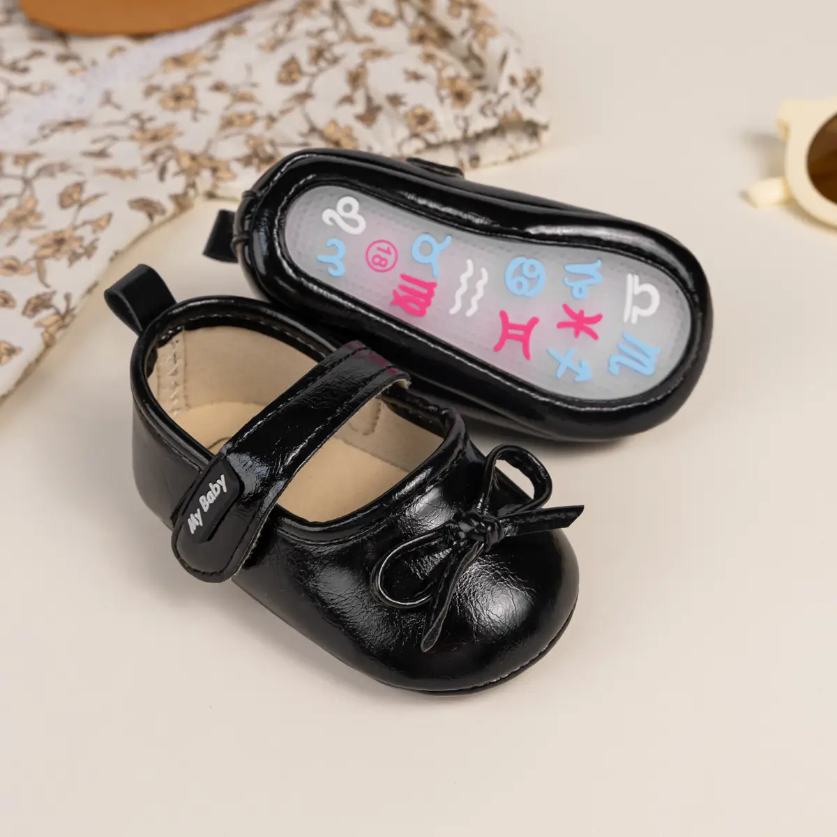 New Princess Bow Baby Shoes Tan Anti-Slip Rubber — feature 18
