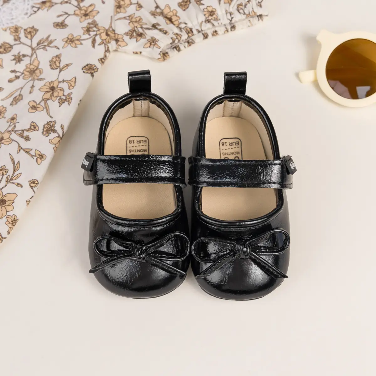 New Princess Bow Baby Shoes Tan Anti-Slip Rubber — feature 22