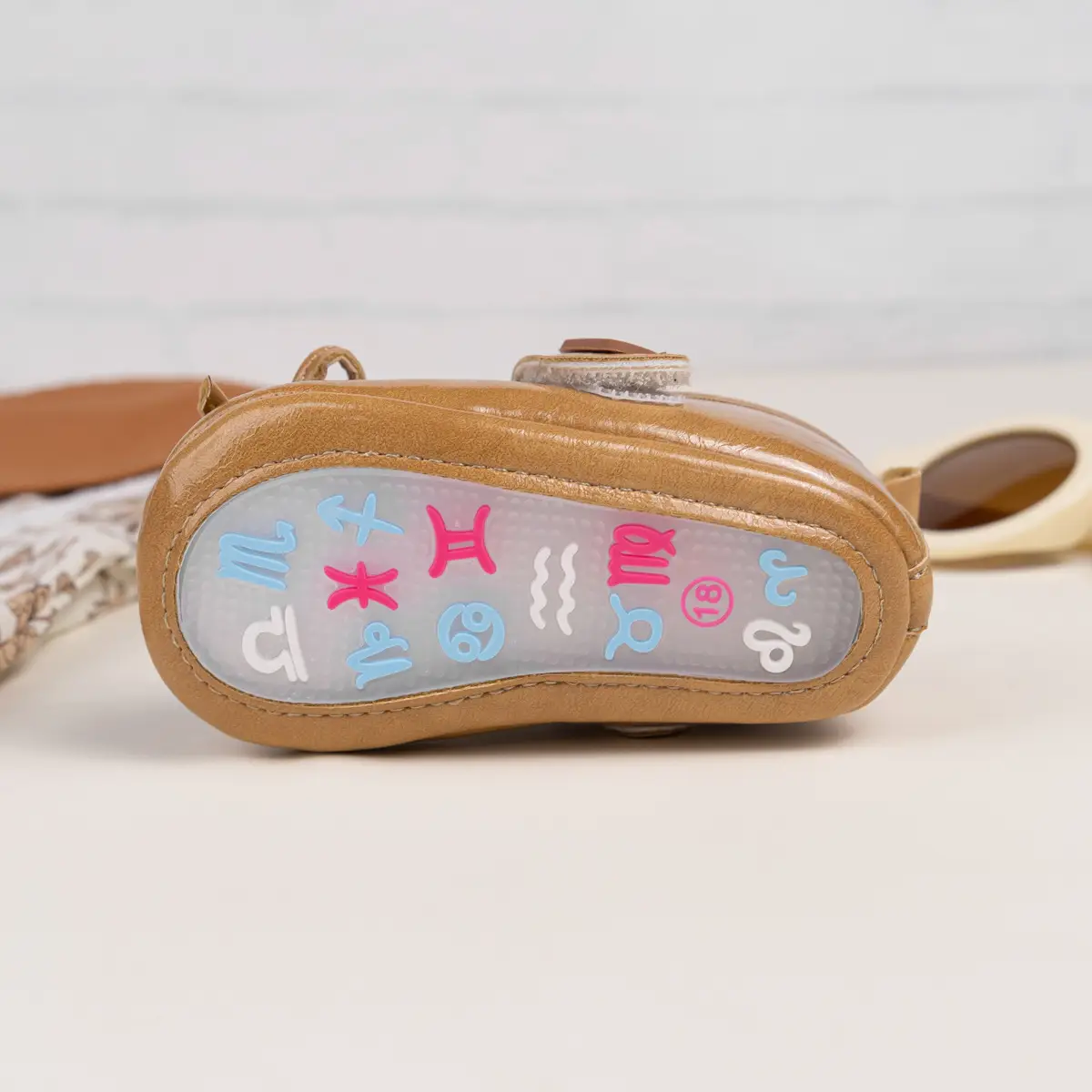 New Princess Bow Baby Shoes Tan Anti-Slip Rubber — feature 32