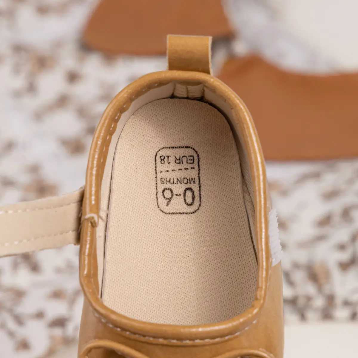 New Princess Bow Baby Shoes Tan Anti-Slip Rubber — feature 33