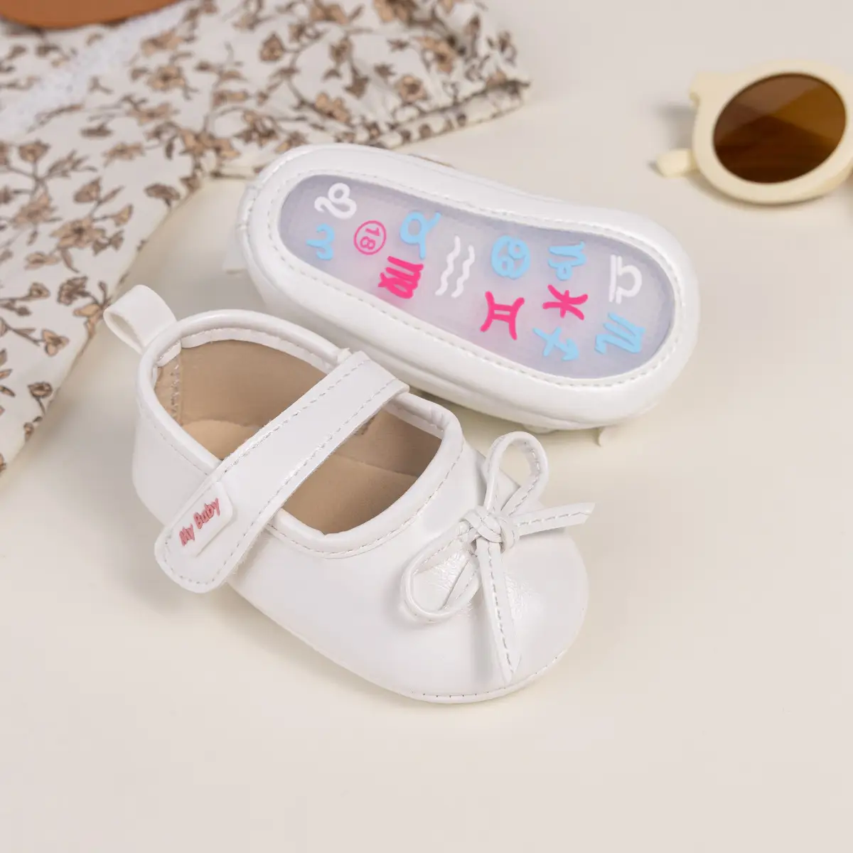 New Princess Bow Baby Shoes Tan Anti-Slip Rubber — feature 9