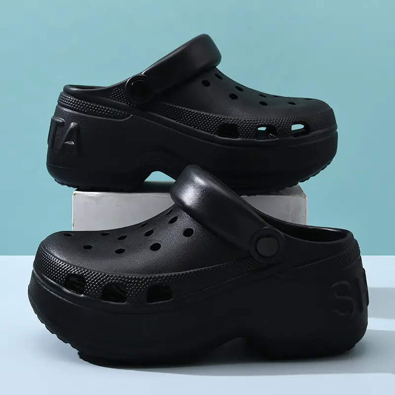 Hole Shoes Increased Thick-soled Women's Non-slip Breathable Slippers for Outer Wear Beach Summer Baotou Wear-resistant Non-dirty Sandals