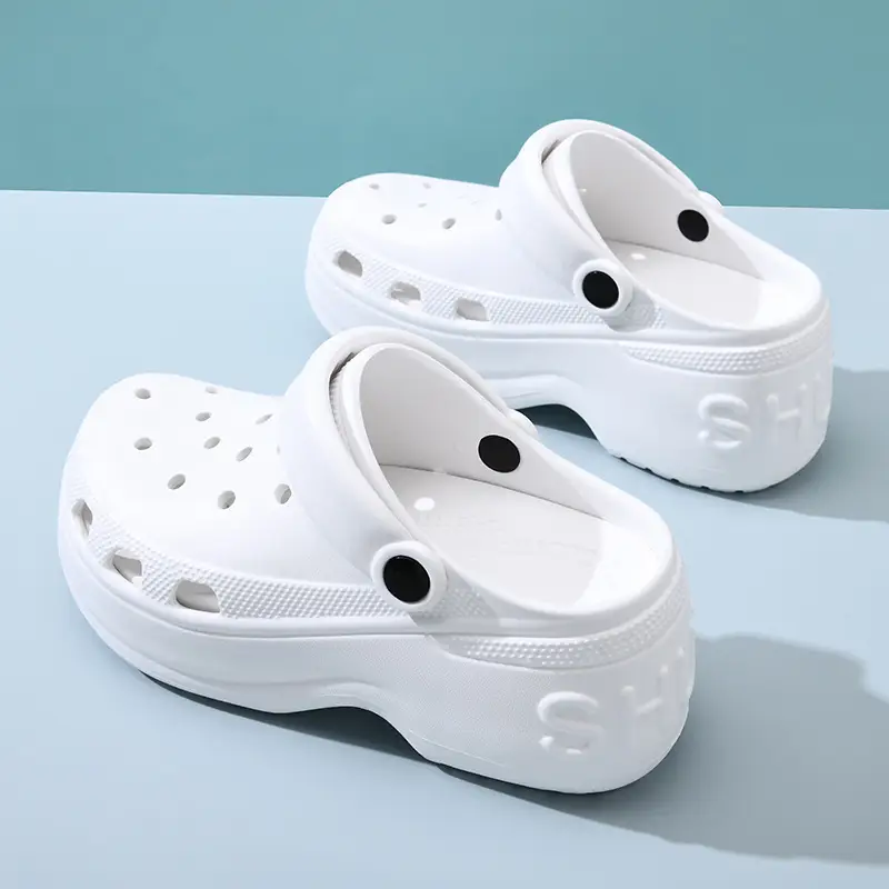 Hole Shoes Increased Thick-soled Women's Non-slip Breathable Slippers for Outer Wear Beach Summer Baotou Wear-resistant Non-dirty Sandals