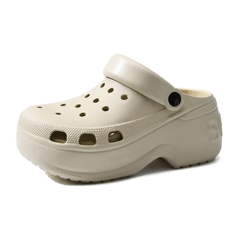Hole Shoes Increased Thick-soled Women's Non-slip Breathable Slippers for Outer Wear Beach Summer Baotou Wear-resistant Non-dirty Sandals