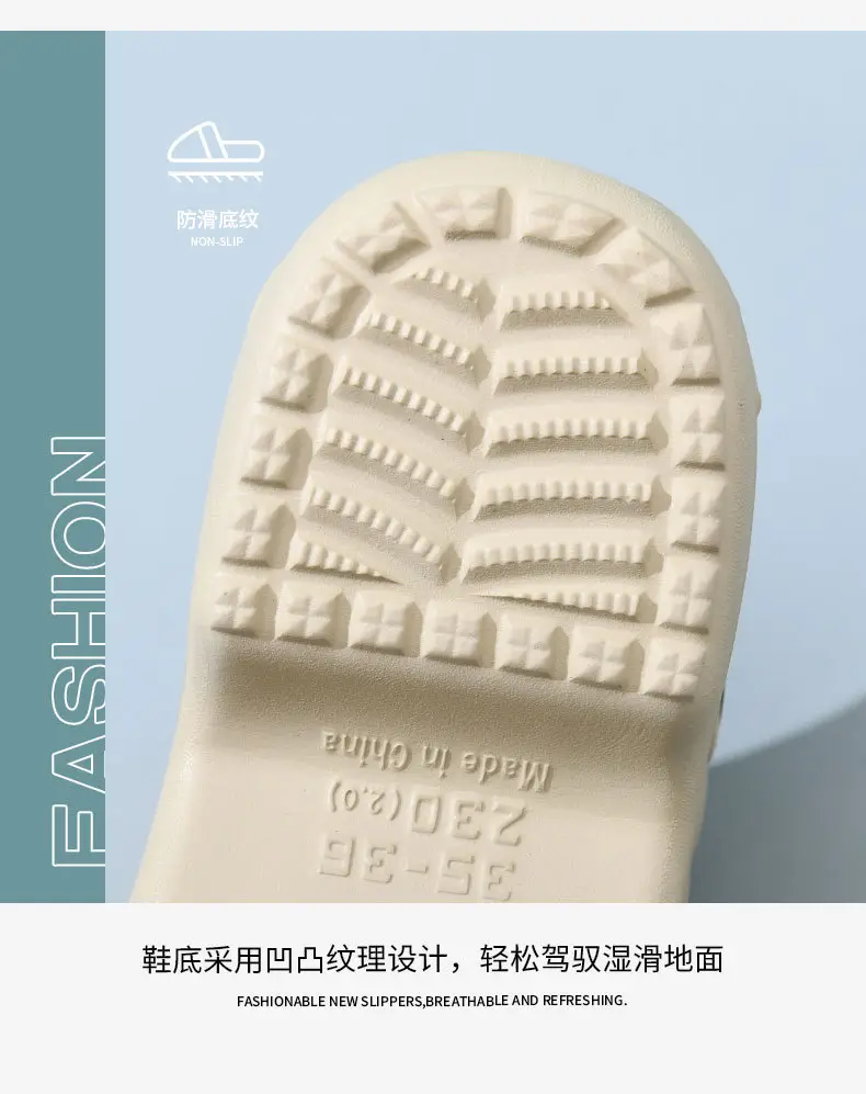Hole Shoes Increased Thick-soled Women's Non-slip Breathable Slippers for Outer Wear Beach Summer Baotou Wear-resistant Non-dirty Sandals — feature 10
