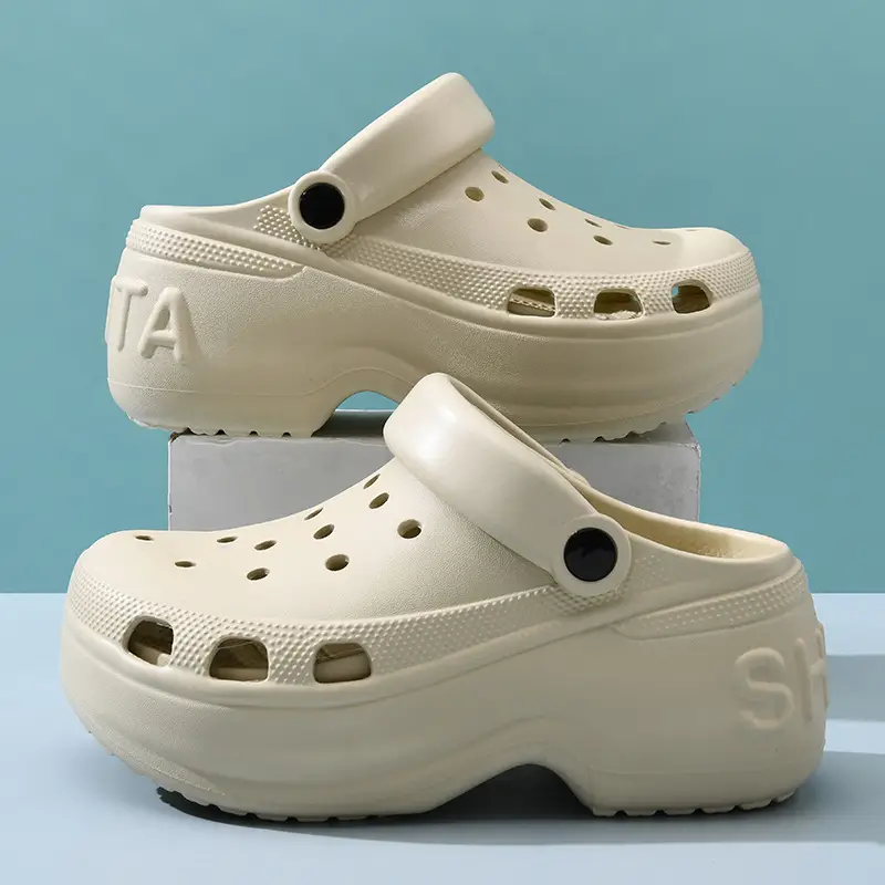 Hole Shoes Increased Thick-soled Women's Non-slip Breathable Slippers for Outer Wear Beach Summer Baotou Wear-resistant Non-dirty Sandals
