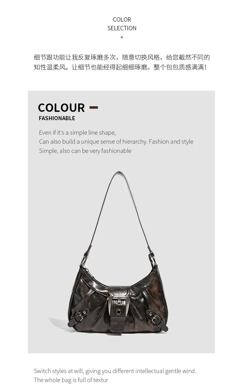 Black Korean Niche Women's Shoulder Bag 2026 — feature 15
