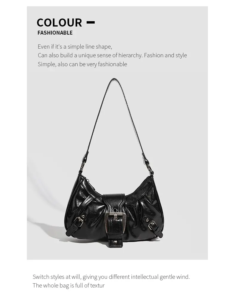 Black Korean Niche Women's Shoulder Bag 2026 — feature 16