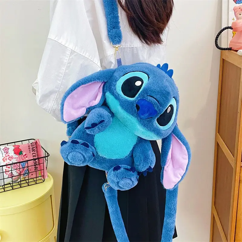 Plush Stitch Monster Shoulder Bag for Girls Blue
