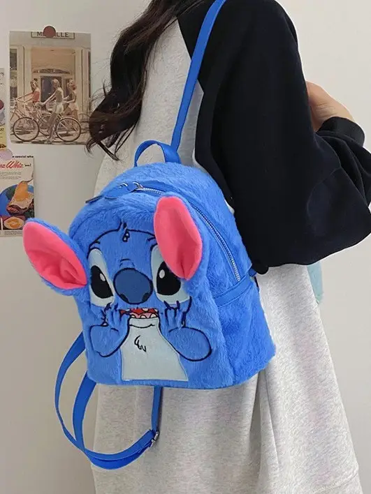 Plush Stitch Monster Shoulder Bag for Girls Blue — feature 8