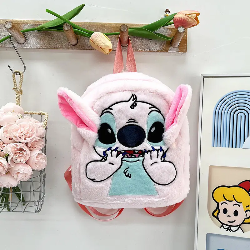 Plush Stitch Monster Shoulder Bag for Girls Blue