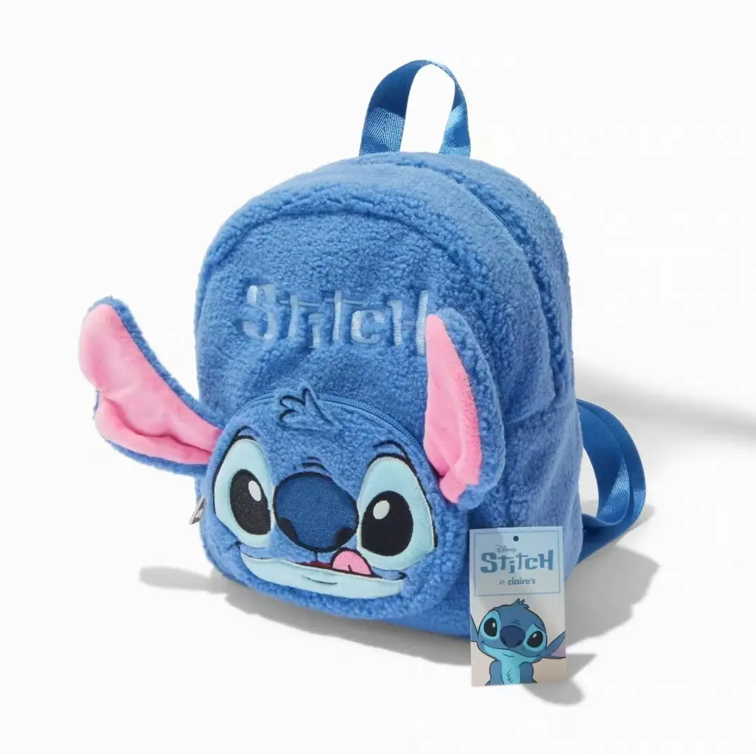 Plush Stitch Monster Shoulder Bag for Girls Blue
