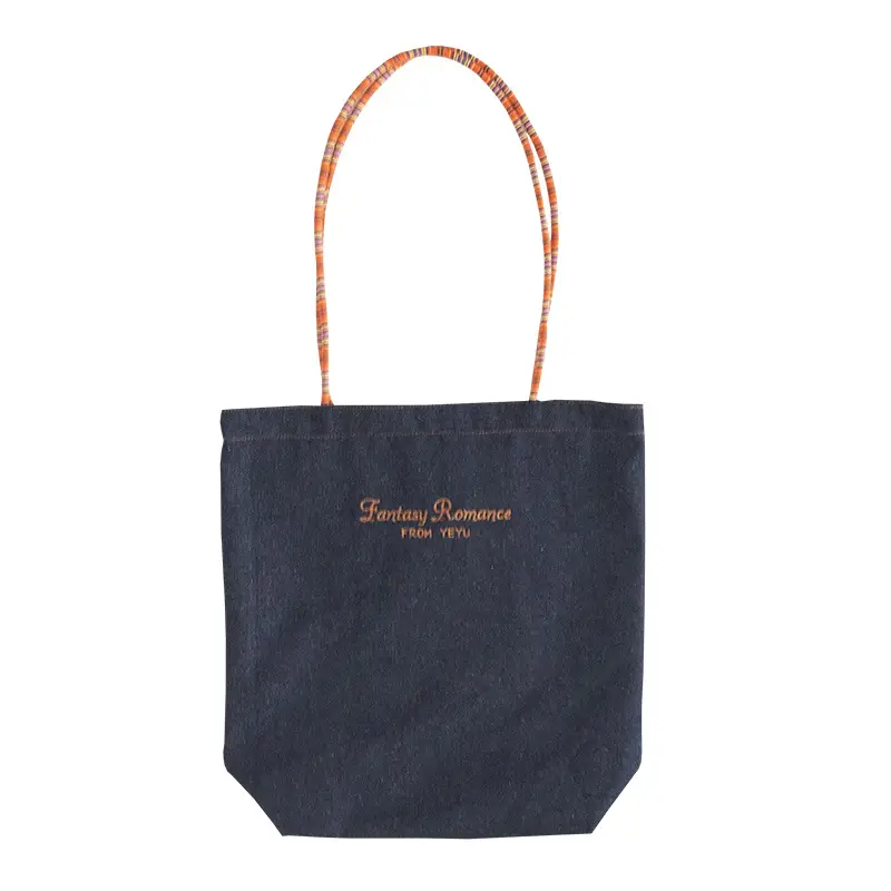 American Style Retro Denim Dual-sided Shoulder Backpack Large Capacity All-match Commuter Tote Bag Instagram New Style