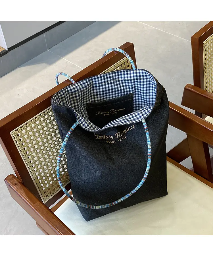 American Style Retro Denim Dual-sided Shoulder Backpack Large Capacity All-match Commuter Tote Bag Instagram New Style — feature 29