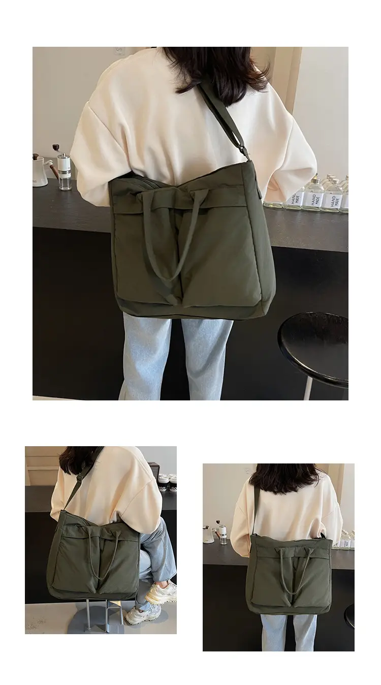 Women's Large Capacity Neutral Nylon Tote Bag — feature 10