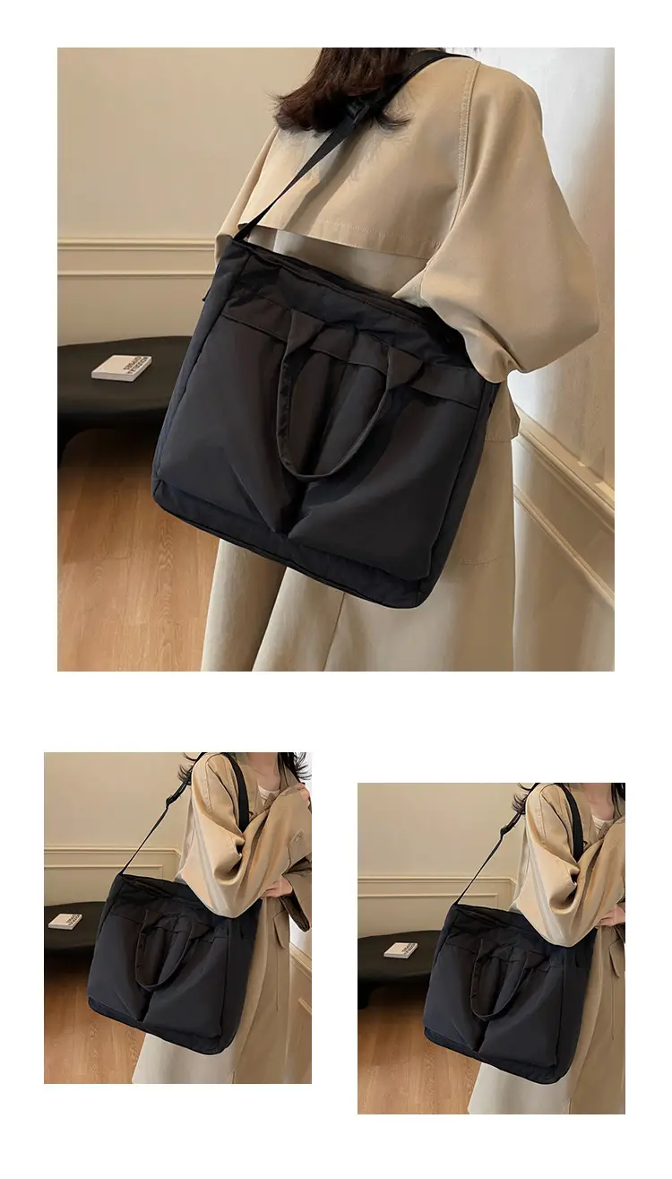 Women's Large Capacity Neutral Nylon Tote Bag — feature 11