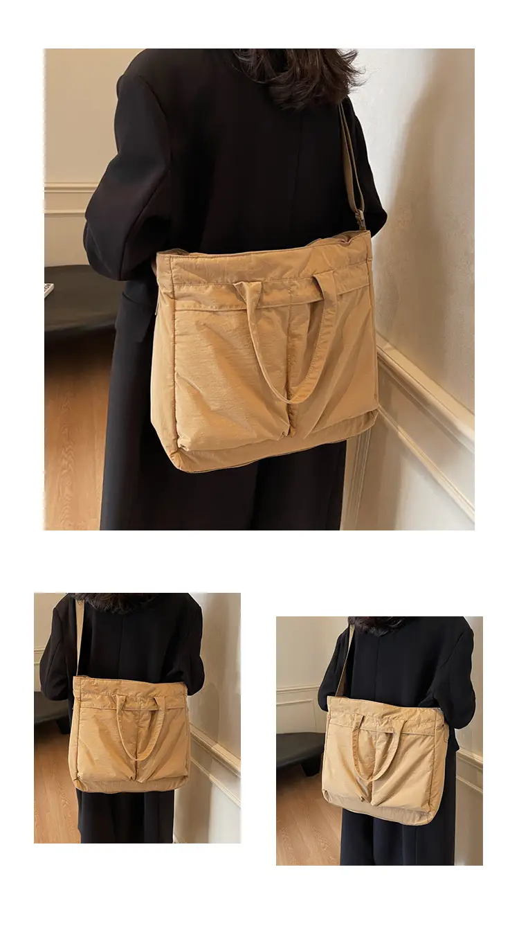 Women's Large Capacity Neutral Nylon Tote Bag — feature 13