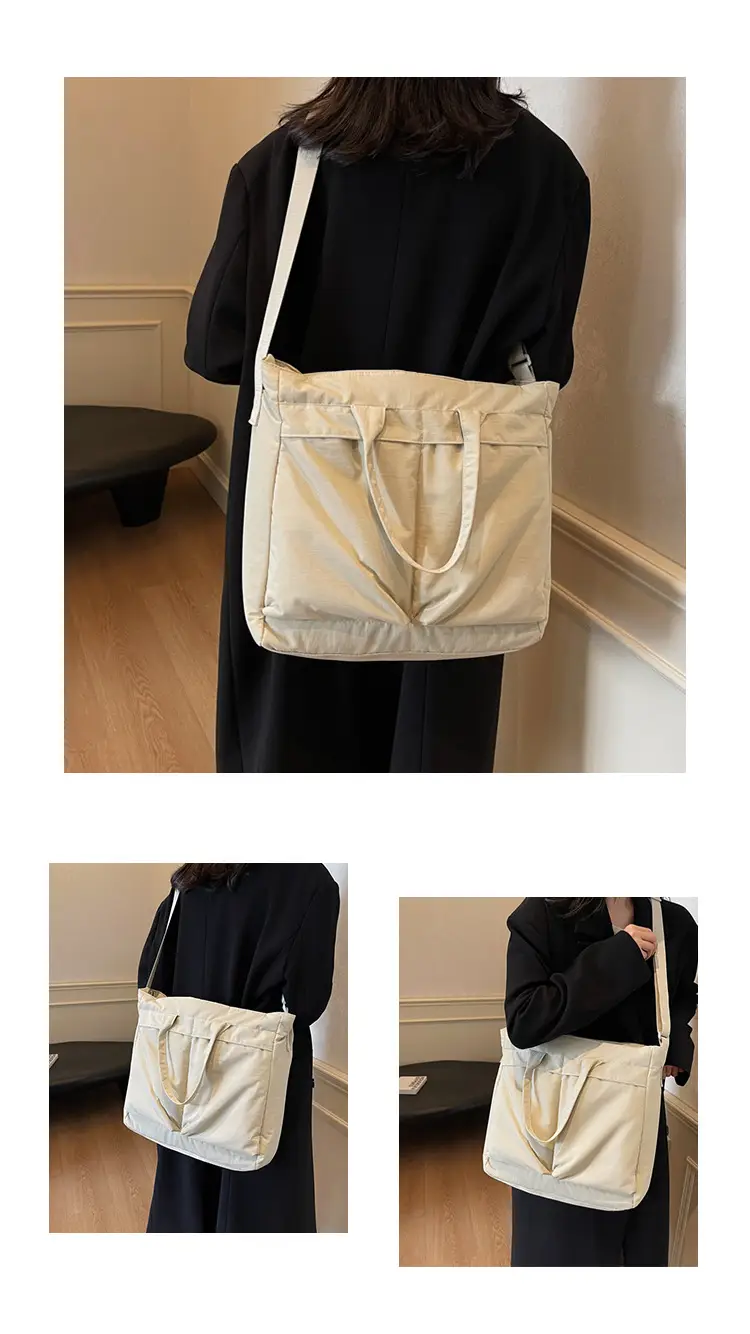 Women's Large Capacity Neutral Nylon Tote Bag — feature 14