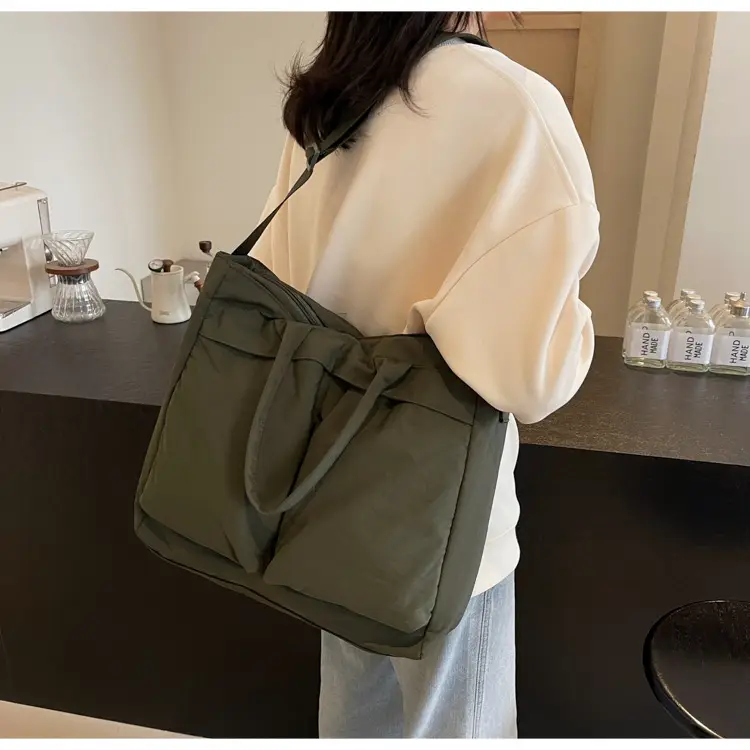 Women's Large Capacity Neutral Nylon Tote Bag — feature 30