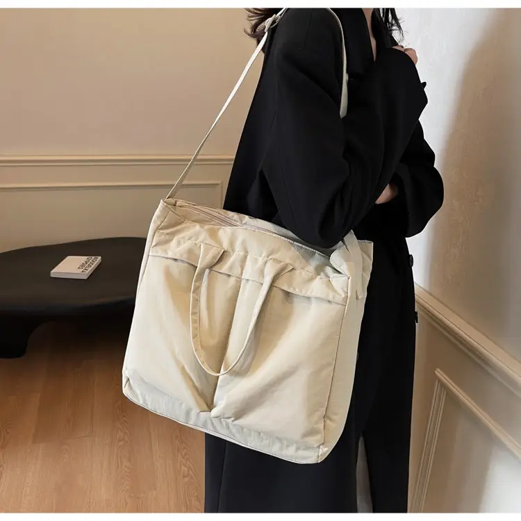 Women's Large Capacity Neutral Nylon Tote Bag — feature 38