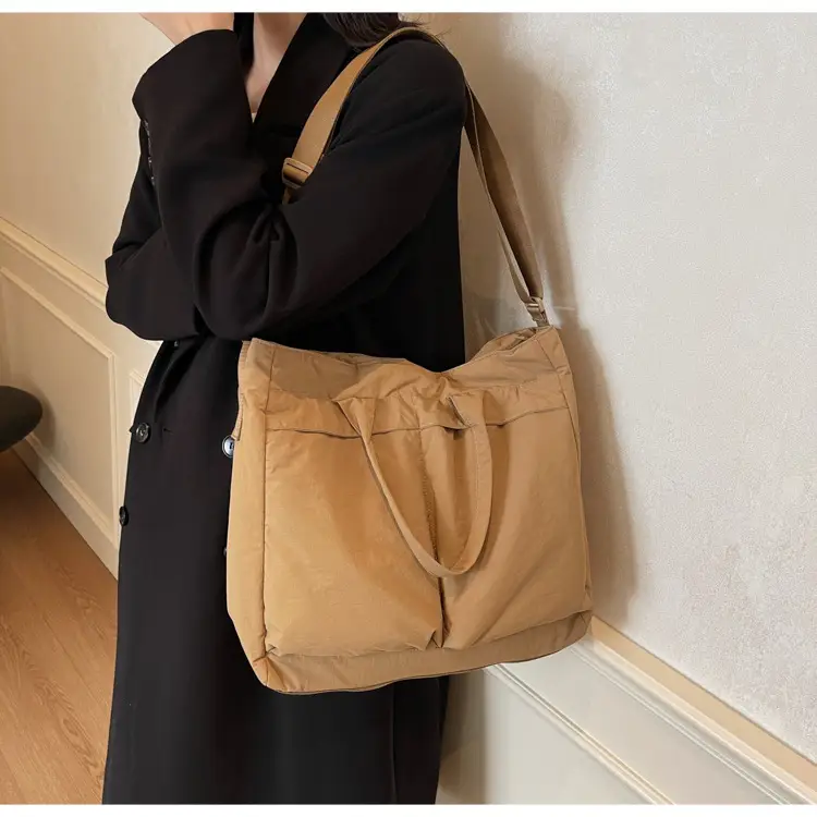 Women's Large Capacity Neutral Nylon Tote Bag — feature 42