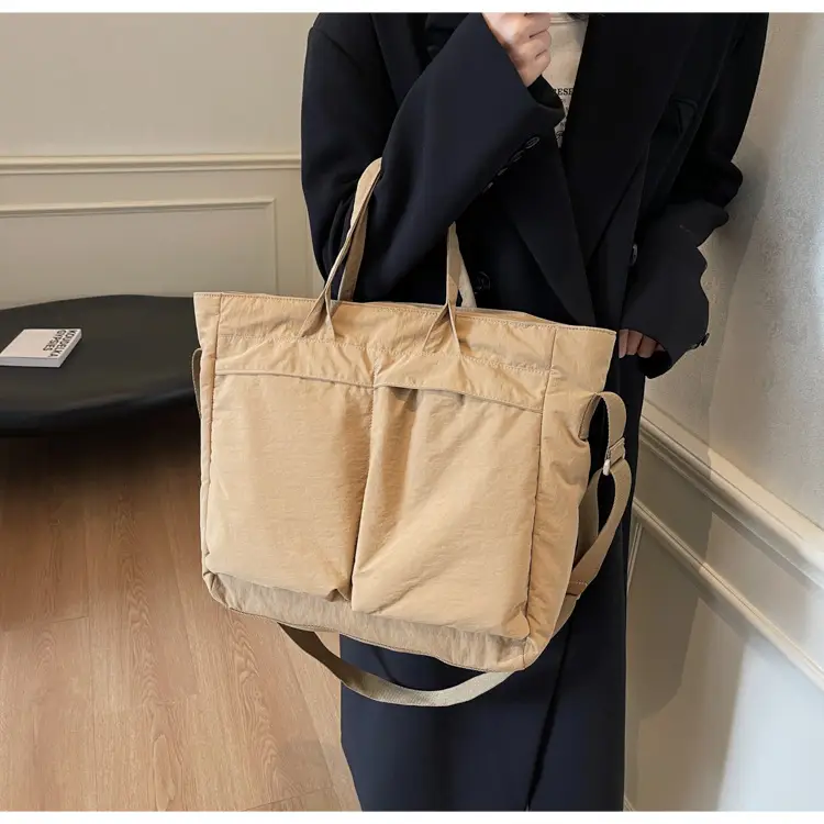 Women's Large Capacity Neutral Nylon Tote Bag — feature 44