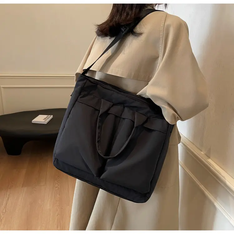 Women's Large Capacity Neutral Nylon Tote Bag — feature 49