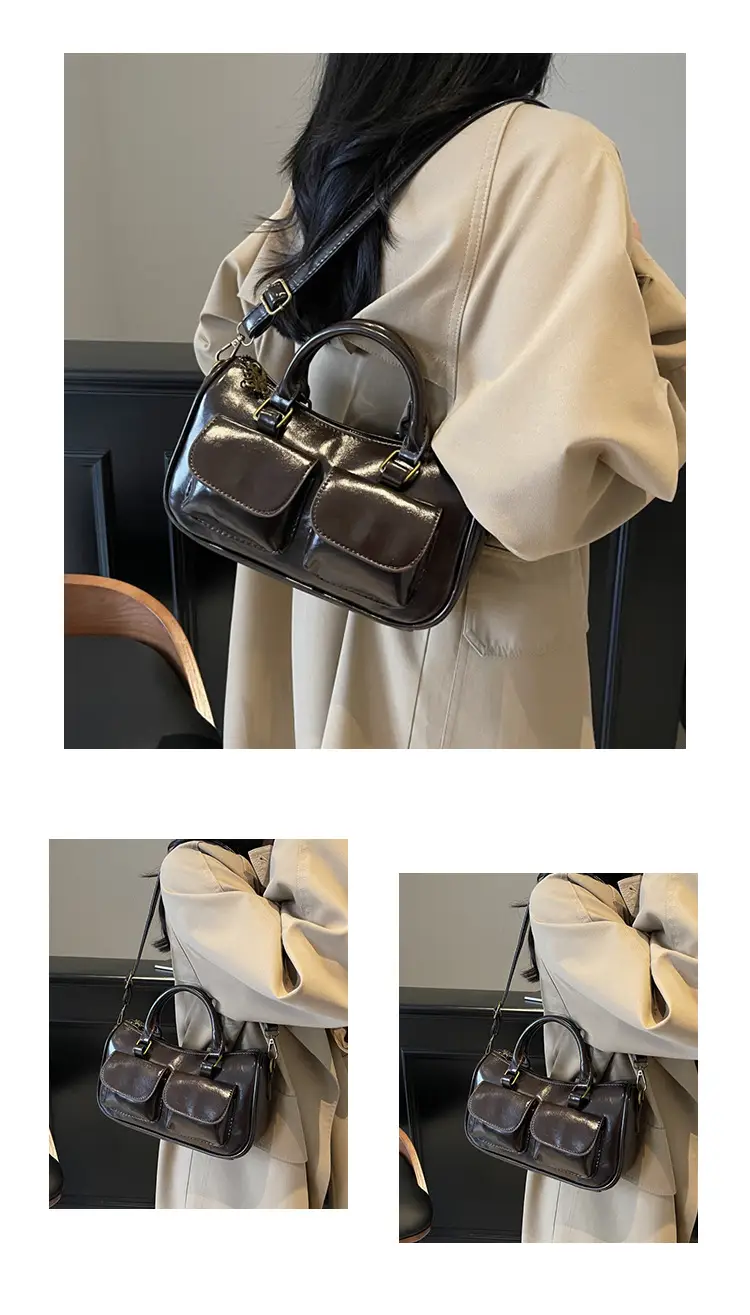 Black Crossbody Bag for Women 2024 Winter Retro Style — feature 12