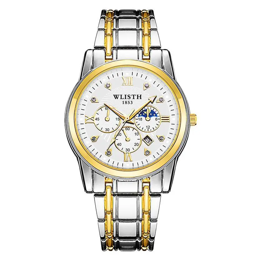 Men's Luxurious Gold Steel Watch with Calendar & Waterproof Design - Image 7