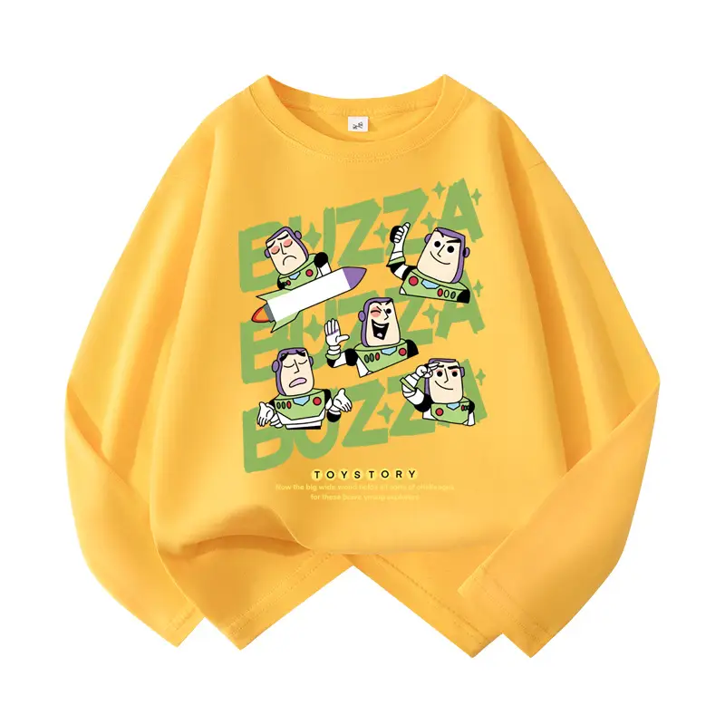 Boys Long Sleeve Yellow Graphic T-Shirt Large - Image 2