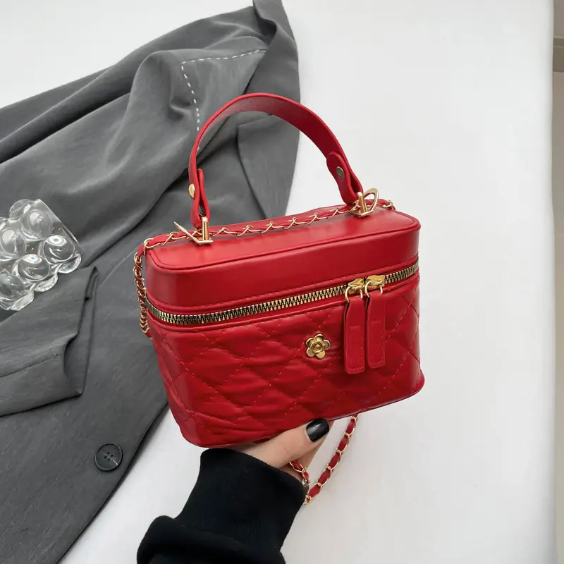 Elegant Diamond Embroidery Shoulder Bag White 2024 - Image 7