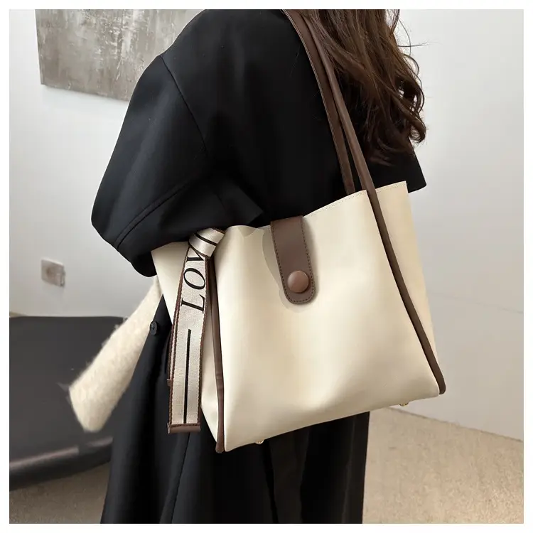 Women's Brown Textured Tote Bag with Tassel — feature 8