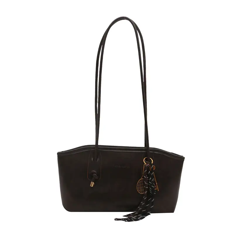 Women's Cream Black Textured Shoulder Bag with Tassel - Image 13