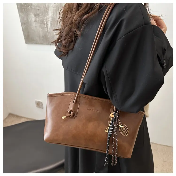 Women's Cream Black Textured Shoulder Bag with Tassel — feature 10