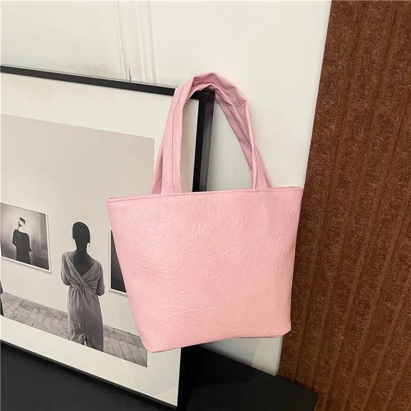 Women's Square Tote Bag Soft Leather Brown 2024 - Image 7