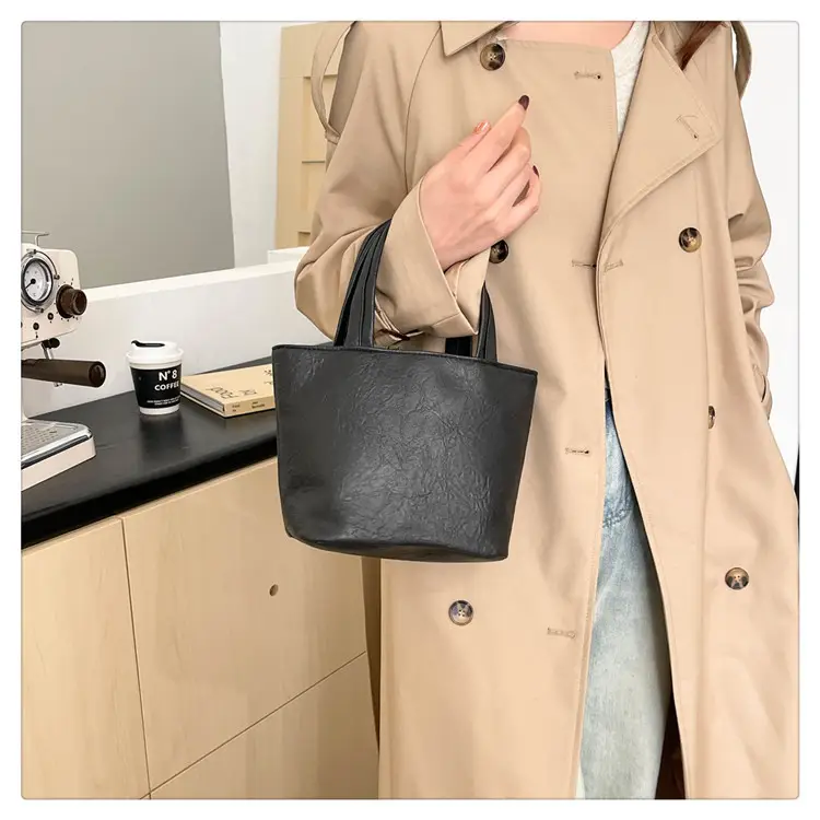 Women's Square Tote Bag Soft Leather Brown 2024 — feature 10