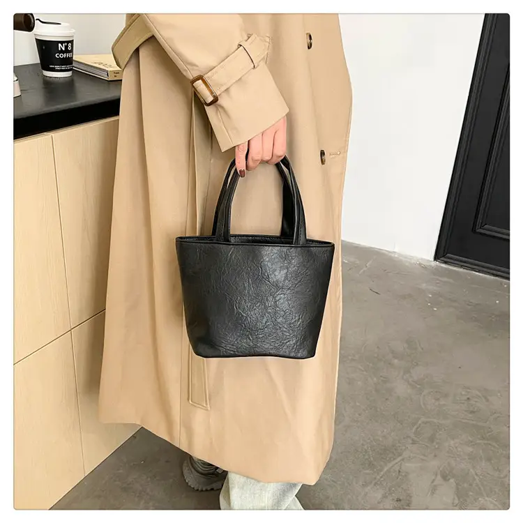 Women's Square Tote Bag Soft Leather Brown 2024 — feature 11