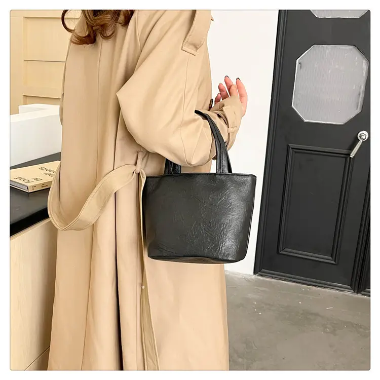 Women's Square Tote Bag Soft Leather Brown 2024 — feature 12