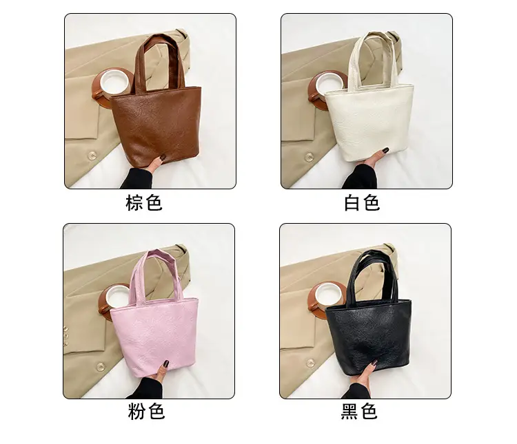 Women's Square Tote Bag Soft Leather Brown 2024 — feature 2