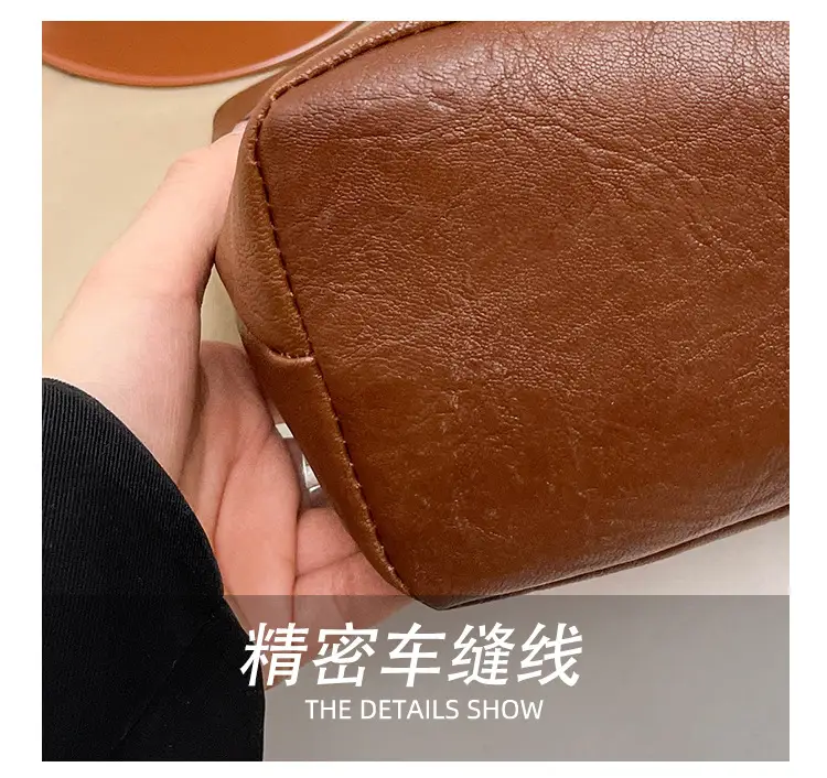 Women's Square Tote Bag Soft Leather Brown 2024 — feature 6