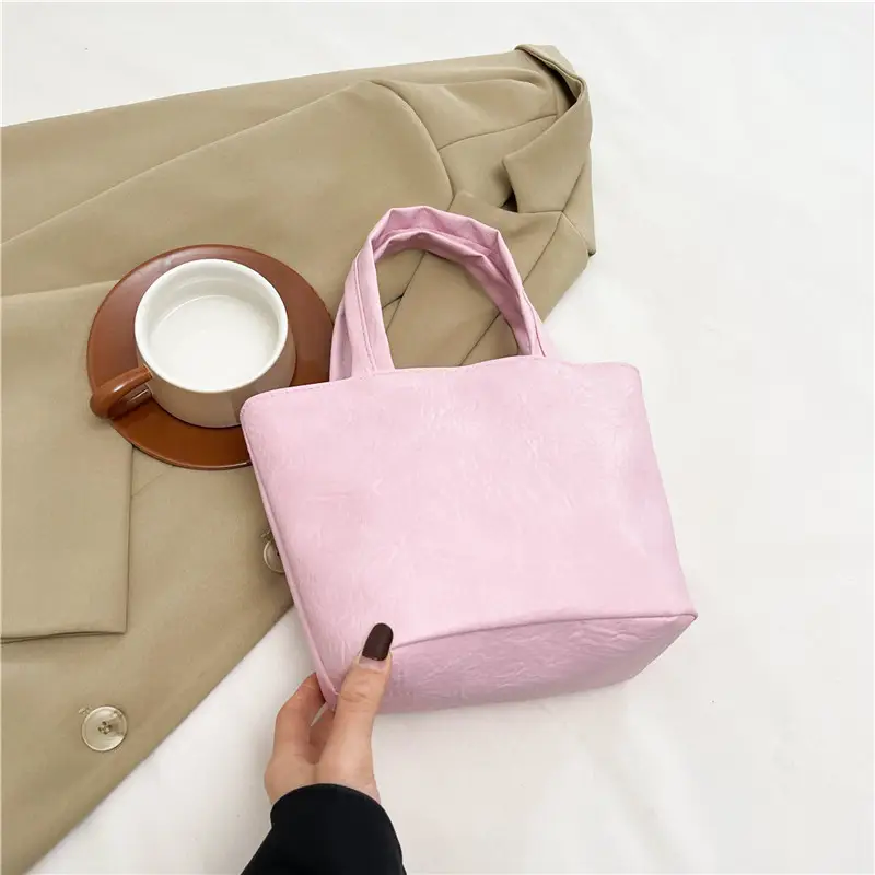 Women's Square Tote Bag Soft Leather Brown 2024 - Image 3