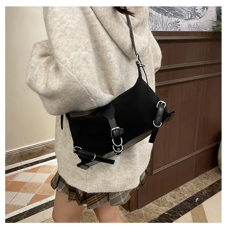 2024 Women's Textured Shoulder Bags Black Brown Cross Body - Image 6