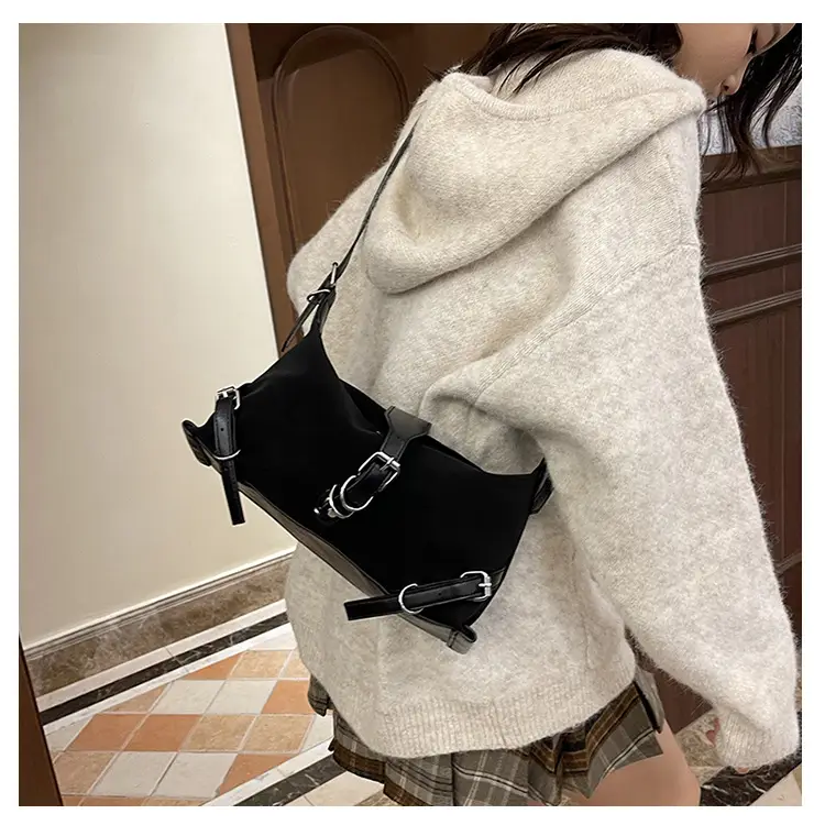 2024 Women's Textured Shoulder Bags Black Brown Cross Body — feature 13