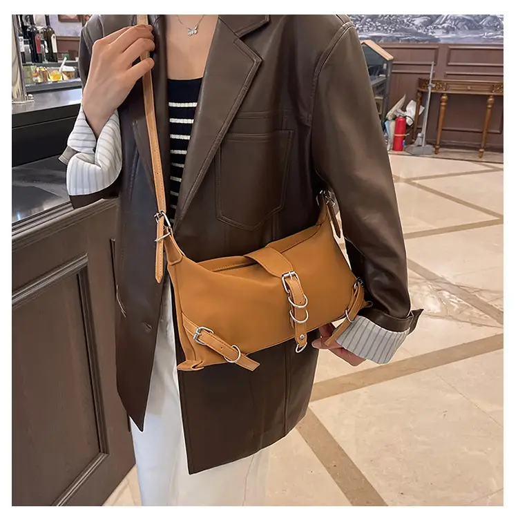2024 Women's Textured Shoulder Bags Black Brown Cross Body — feature 16