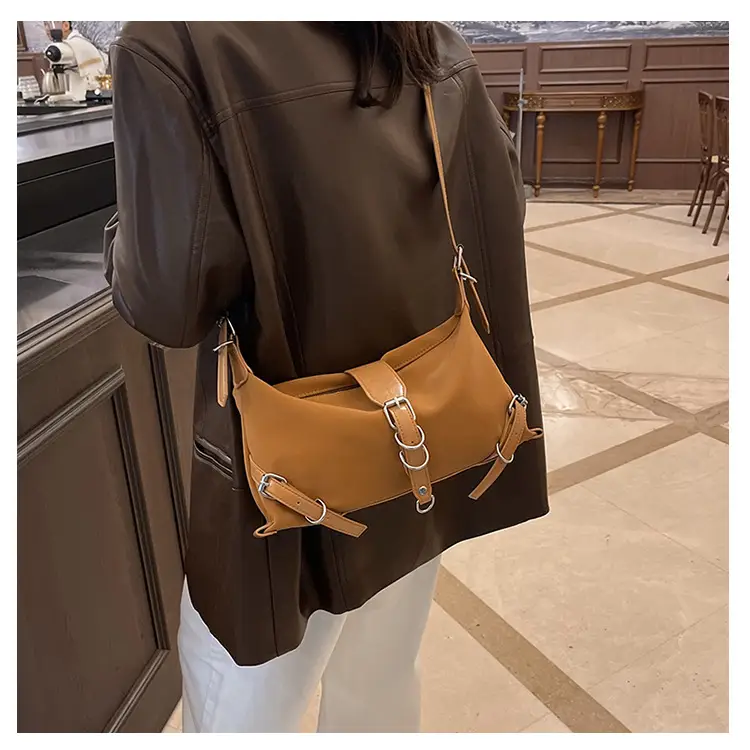 2024 Women's Textured Shoulder Bags Black Brown Cross Body — feature 17