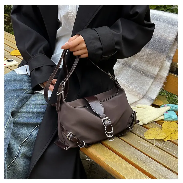 2024 Women's Textured Shoulder Bags Black Brown Cross Body — feature 8