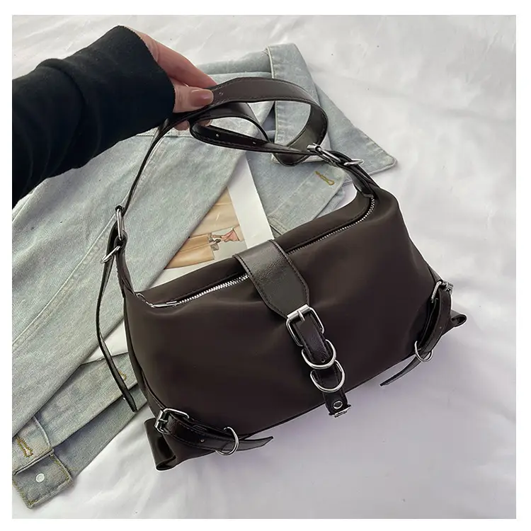 2024 Women's Textured Shoulder Bags Black Brown Cross Body - Image 2