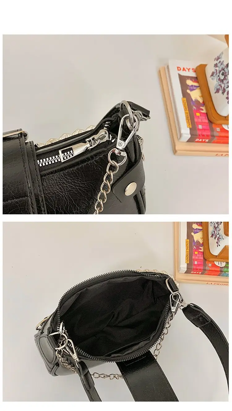 White Chain Saddle Bag for Women Mobile Phone Shoulder — feature 3