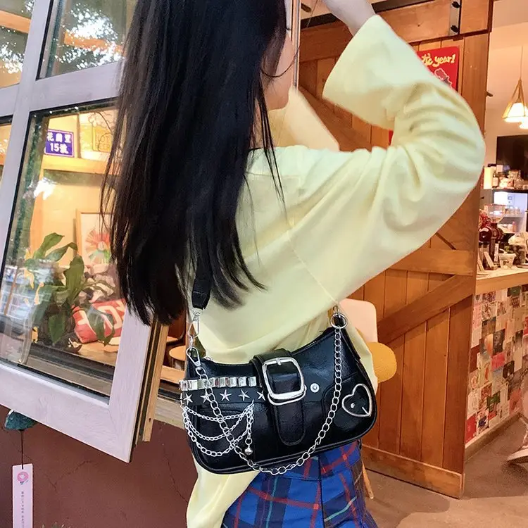 White Chain Saddle Bag for Women Mobile Phone Shoulder — feature 6
